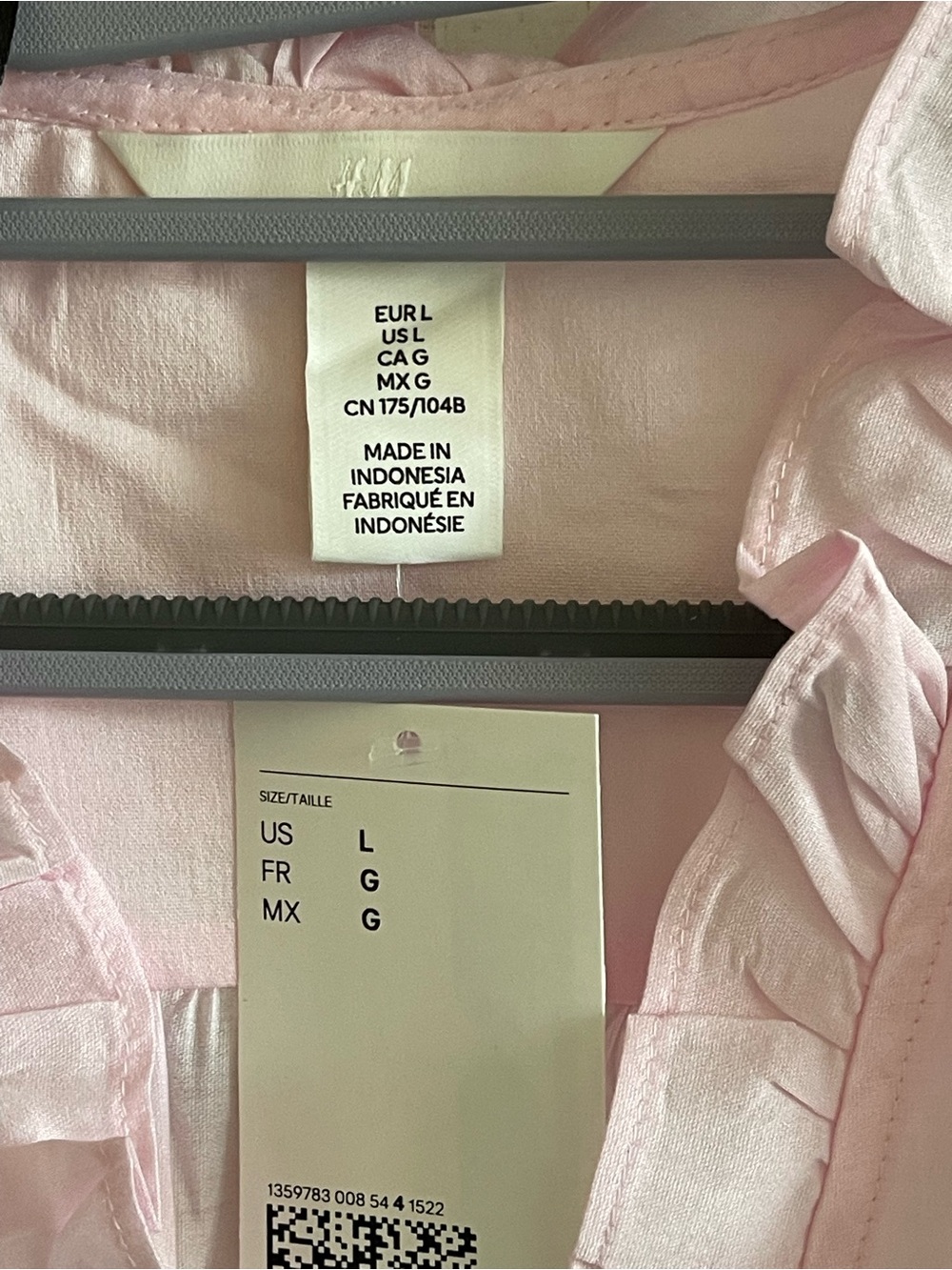 H&M Pale Pink Ruffle-Front Blouse - Picture 2 of 3